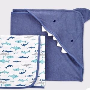 2 Pack Carter’s Hooded Shark Towels - barely used